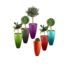 Lot de 6 - pots de fleurs coniques delight 200l