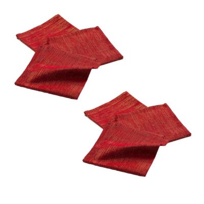 Lot de 6 serviettes fils métallisés Rouge, L. 40 x l. 40 x H. 0.2 cm, DOUCEUR D'INTÉRIEUR