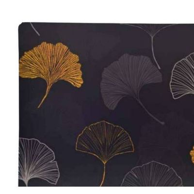 Lot de 6 sets de table à motifs ginkgo Noir, L. 43 x l. 28 x H. 0.1 cm, TAJINK