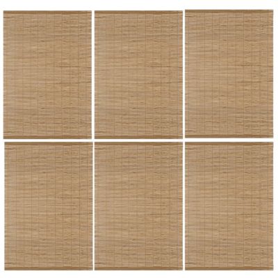 Lot de 6 sets de table rectangulaires en bambou Beige, L. 45 x l. 30 x H. 0.30 cm