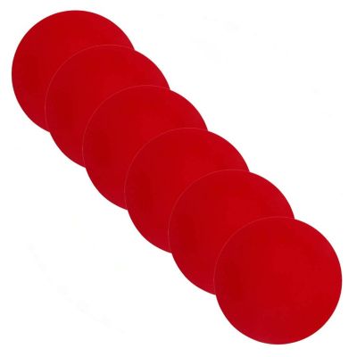 Lot de 6 sets de table ronds en vinyle Rouge, TENOR