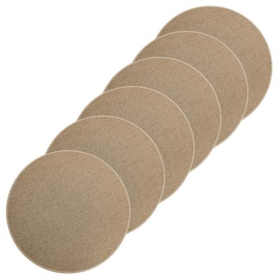 Lot de 6 sets de table tissés antidérapants Beige, H. 0.2 cm