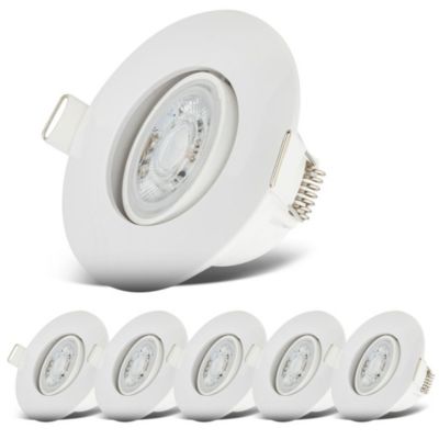 Lot de 6 spots LED encastrables IP65 D.90x42mm Blanc 3000K 49W/480lm non dimmable orientable - B.K.Licht