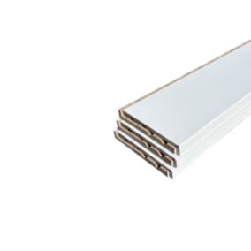 Lot de 6 Surplinthes MDF Prépeint Blanc, L.2.44 m x H.13.1 cm, Ep.22 mm