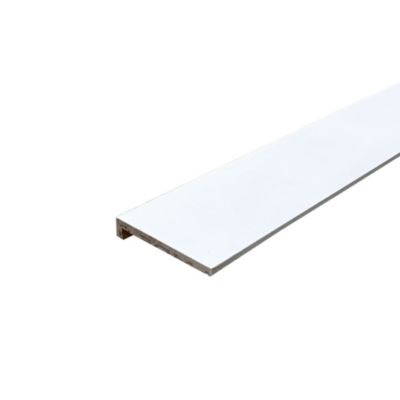 Lot de 6 Surplinthes MDF Revêtues Blanc, L.2.40 m x H.12.8 cm, Ep.22 mm