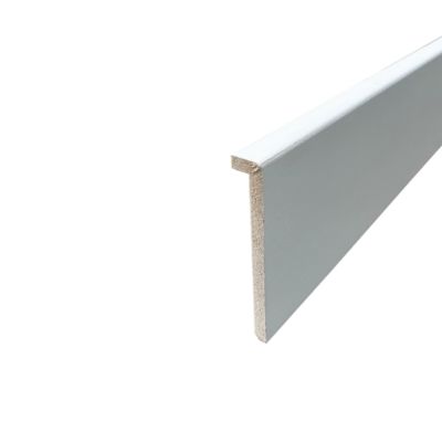 Lot de 6 Surplinthes MDF Revêtues Blanc, L.2.40 m x H.9.8 cm, Ep.22 mm
