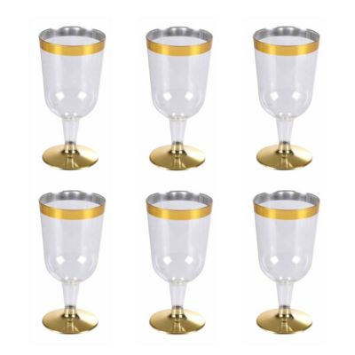 Lot de 6 Verres à Vin "Liseré" 18cl Or