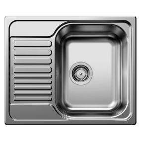 Lot de 6 éviers TIPO 45 S Mini en Acier inoxydable, égouttoir réversible 60,5x50cm avec siphon inclus (516524-GVP06)
