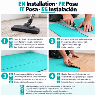 Lot de 60 plaques isolantes XPS 5 mm 30m2 pour sol parquet stratifie isolation thermique et phonique