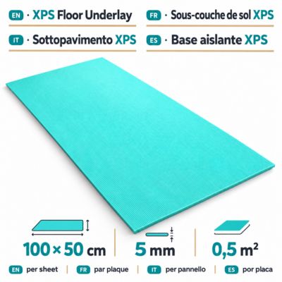 Lot de 60 plaques isolantes XPS 5 mm 30m2 pour sol parquet stratifie isolation thermique et phonique