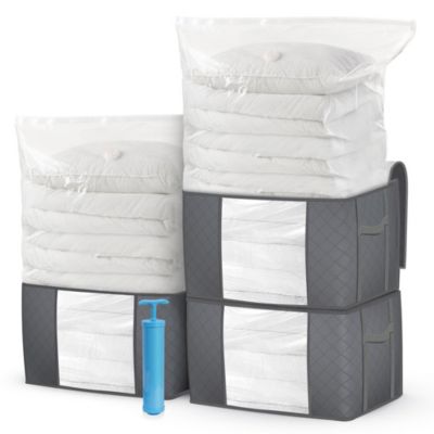 Lot de 7 sac de rangement sous vide Non Tisse XXL gris VOUNOT