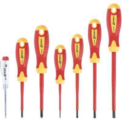 Lot de 7 Tournevis Électricien VDE - Outils de Précision - Sécurité et Efficacité - D-Work