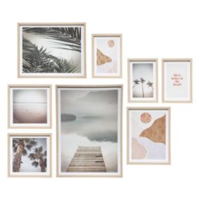 Lot de 8 affiches encadrées Paysage - Beige