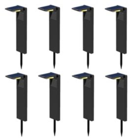 Lot de 8 balises solaires OSTRY Noir Plastique 150LM