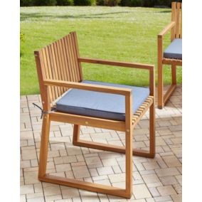 Lot de 8 chaise BELIANI oui 80 cm bleu exterieur en acacia
