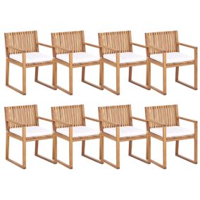 Lot de 8 chaises avec coussins Blanc cassé SASSARI II