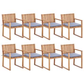 Lot de 8 chaises avec coussins Bleu SASSARI II