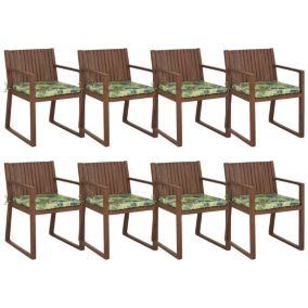 Lot de 8 chaises avec coussins Bois Vert clair SASSARI