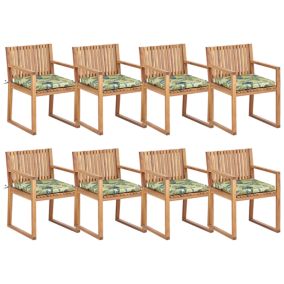 Lot de 8 chaises avec coussins Vert SASSARI II