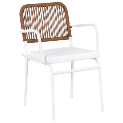 Lot de 8 chaises de jardin avec coussins TACENO Métal Blanc