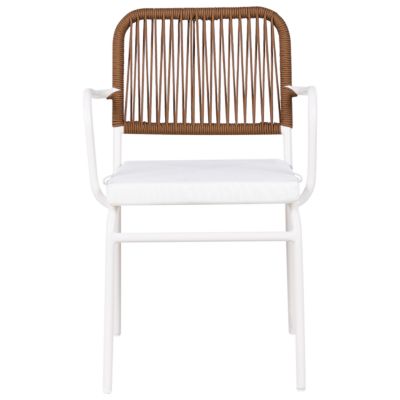 Lot de 8 chaises de jardin avec coussins TACENO Métal Blanc