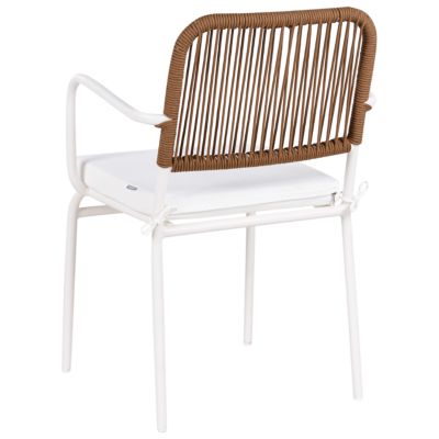 Lot de 8 chaises de jardin avec coussins TACENO Métal Blanc
