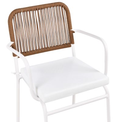 Lot de 8 chaises de jardin avec coussins TACENO Métal Blanc