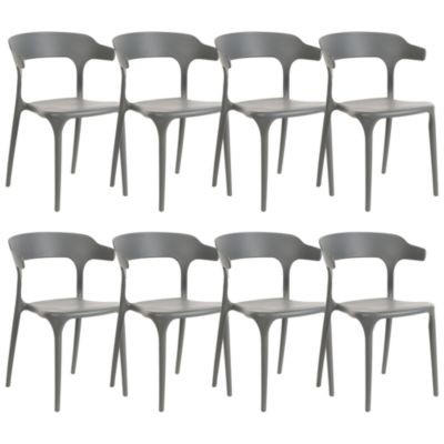 Lot de 8 chaises de salle à manger GUBBIO Gris