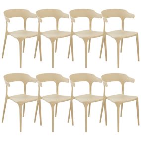 Lot de 8 chaises GUBBIO Matière synthétique Beige sable