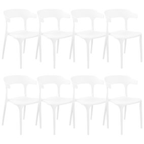 Lot de 8 chaises GUBBIO Matière synthétique Blanc