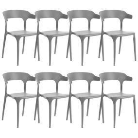 Lot de 8 chaises GUBBIO Matière synthétique Gris foncé