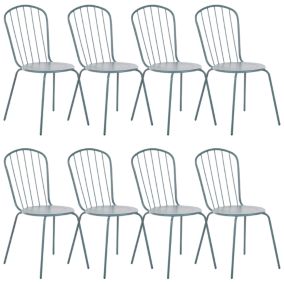 Lot de 8 chaises Métal Bleu clair CALVI