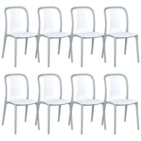 Lot de 8 chaises Matière synthétique Blanc SPEZIA