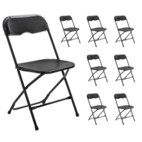 Lot de 8 chaises pliante noire  Oviala