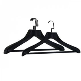 Lot de 8 cintres 44.5 cm pour manteau adulte premium avec crochet pivotant à 360 degrés - Noir - Vivezen