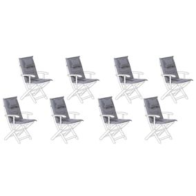 Lot de 8 coussins en tissu gris graphite pour chaises de jardin MAUI