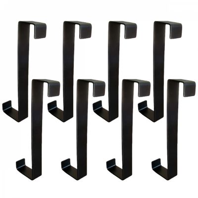 Lot De 8 Crochets De Suspension Pour Vélo, Garage, échelle - Revêtement Caoutchouté Anti-rayures - Ouverture 10 Cm, Largeur 4,8 Cm - Noir