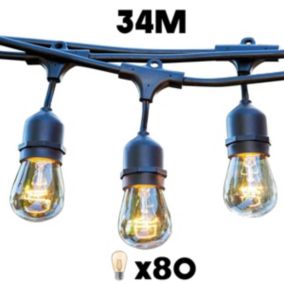Lot de 8 guirlandes MAFY LIGHT CONNECTABLE Noir caoutchouc 34M