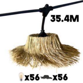 Lot de 8 guirlandes TAHITI LIGHT CONNECTABLE Beige Paille 35.4M
