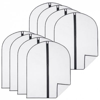 Lot de 8 housses pour vêtements à suspendre avec zip - 60 x 80 cm - Opaque - Vivezen