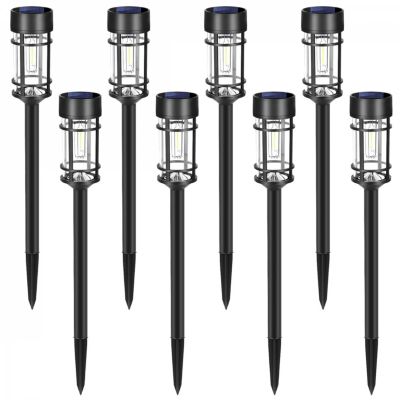 Lot de 8 lampes solaires extérieures, éclairage LED - Noir - Linxor