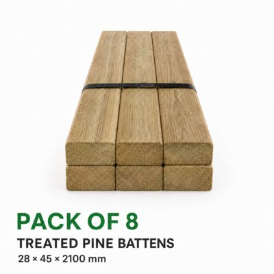 Lot de 8 lattes en pin traité 28x45x2100 mm