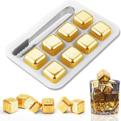 Lot de 8 pierres à whisky en acier inoxydable
