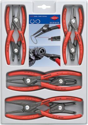 Lot de 8 pinces de précision pour circlips KNIPEX modèle 002004SB - set sur plateau thermoformé