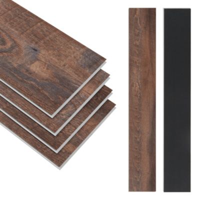 Lot de 80 planches vinyle SPC Okapirg 17,568 m² 5 mm 122 x 18 cm effet chêne rustique NEU.HOLZ