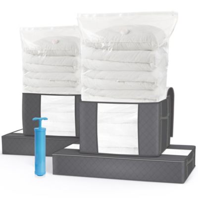 Lot de 9 sac de rangement sous vide Non Tisse XXL gris VOUNOT