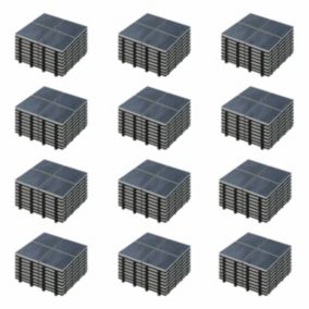 Lot de 96 dalles clipsables en pierre noir  Oviala