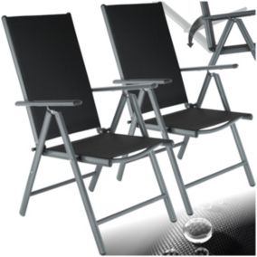 Lot de chaises de jardin pliantes en aluminium dossier réglable 7 positions
