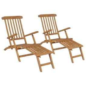 Lot de chaises de terrasse avec bois Helloshop26