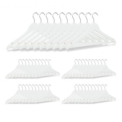 Lot de de 50 cintres avec bois blanc Helloshop26